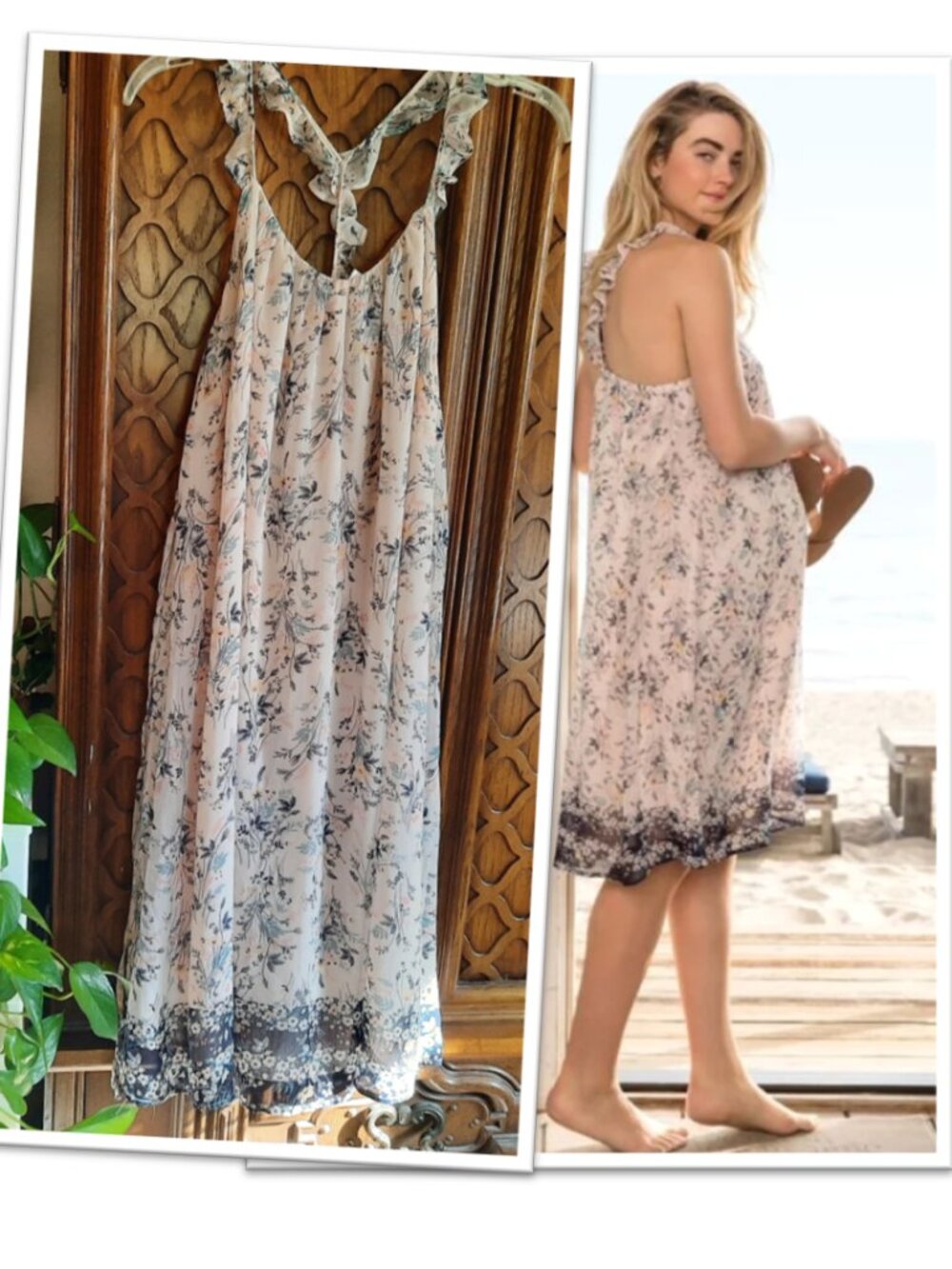 Motherhood Maternity Tie-waist Floral Sundress Ruffle Strap Dress - Size S